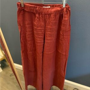 Mango Women's Red Wide Leg Pants